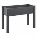 Fioriera rialzata 100 x 40 x 80 cm in acciaio grigio antracite per orto e giardino